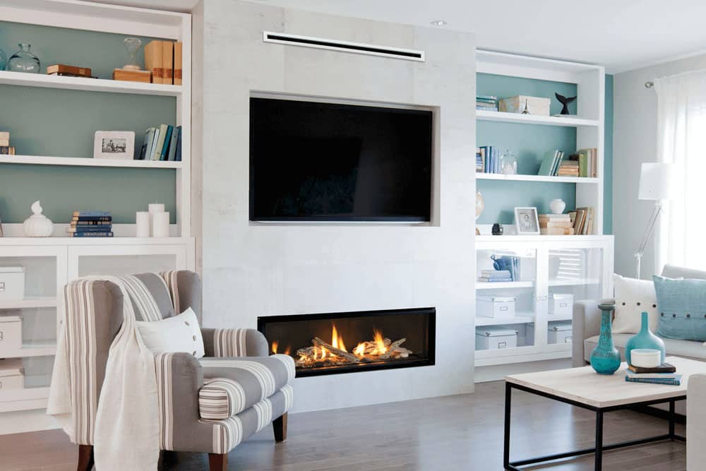 L2 Direct Vent Gas Fireplace Linear Series with Driftwood