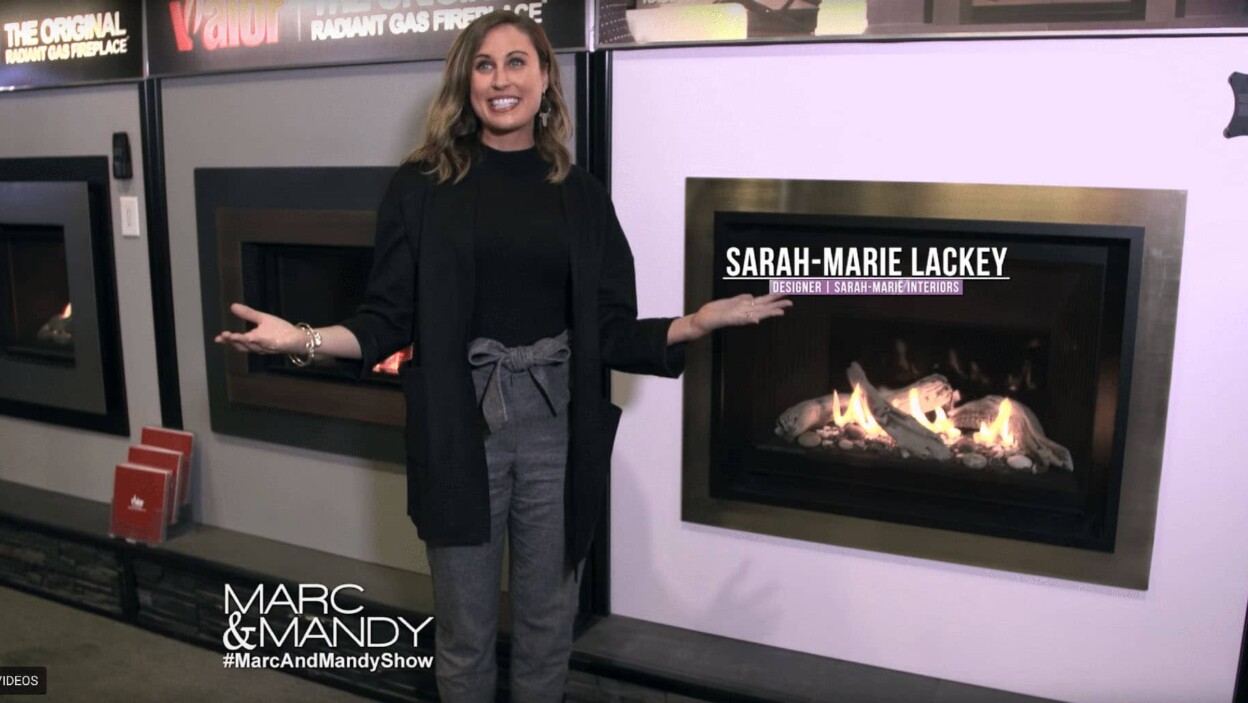 Image of Woman talking about Valor Fireplaces at Marc and Mandy Television Show
